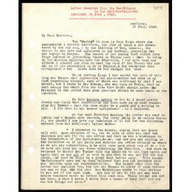 Letter to Secretaries from Rev. W. Lawry