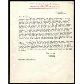 Letter to Secretaries from Rev. W. Lawry