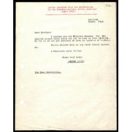 Letter to General Secretaries from Rev. W. Lawry