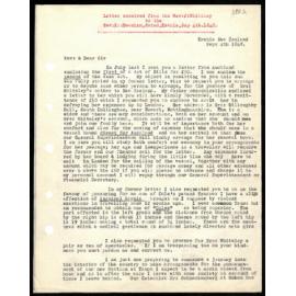 Letter to Rev. Dr. Beecham from Rev. J. Whiteley