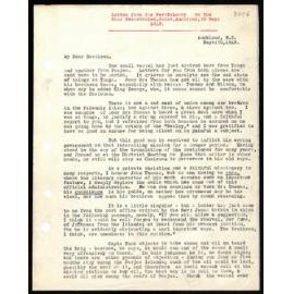 Letter to General Secretaries from Rev. W. Lawry