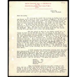 Letter to Secretaries from Rev. W. Lawry