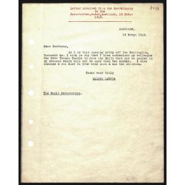Letter to Secretaries from Rev. W. Lawry