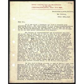 Letter to Rev. J. Beecham from Rev. G. Smales
