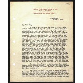 Letter to Rev. J. Beecham from James Watkins