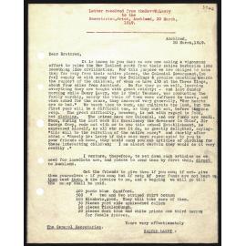 Letter to Secretaries from Rev. W. Lawry