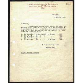 Letter to Secretaries from Rev. W. Lawry