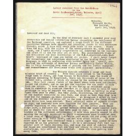 Letter to Rev. Dr. Beecham from Rev. W. Woon