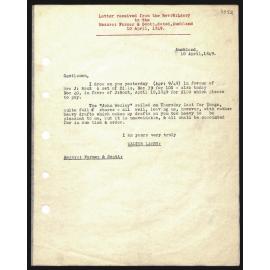 Letter to Messrs. Farmer and Scott from Rev. W. Lawry