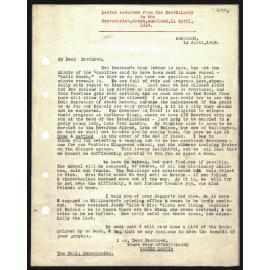 Letter to Secretaries from Rev. W. Lawry