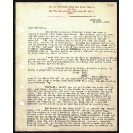 Letter to Secretaries from Rev. W. Lawry