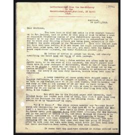 Letter to Secretaries from Rev. W. Lawry