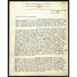 Letter to Secretaries from Rev. Woon