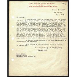 Letter to Rev. Mr. Hoole from Rev. W. Woon