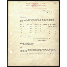 Letter to Messrs. Farmer and Scott from Rev. J. Watkin