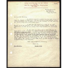 Letter to Rev. Dr. Beecham from Rev. W. Woon