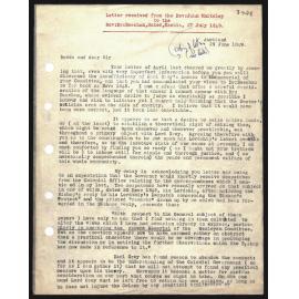 Letter to Rev. Dr. Beecham from Rev. John Whiteley