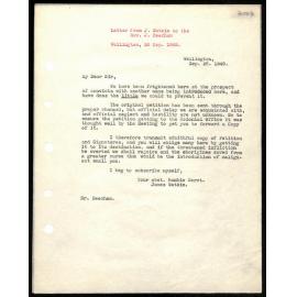 Letter to Rev. J. Beecham from J. Watkin