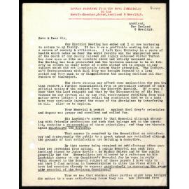 Letter to Rev. Dr. Beecham from Rev. J. Whiteley