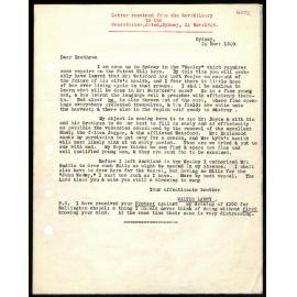 Letter to Secretaries from Rev. W. Lawry