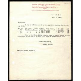 Letter to Secretaries from Rev. W. Woon