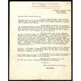 Letter to Secretaries from Rev. W. Lawry