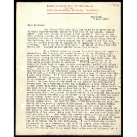 Letter to Secretaries from Rev. W. Lawry