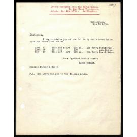 Letter to General Treasurers from Rev. J. Watkin