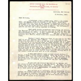 Letter to Secretaries from Rev. W. Lawry