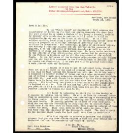 Letter to Rev. J. Beecham from Rev. T. Buddle