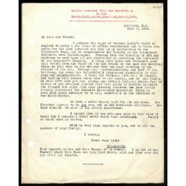 Letter to Rev. E. Hoole from Rev. W. Woon
