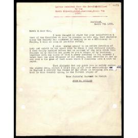 Letter to Rev. W. Lawry from Rev. J. G. Millard
