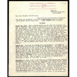 Letter to Secretaries from Rev. W. Woon