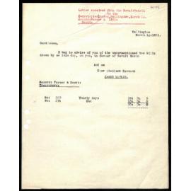 Letter to Treasurers from Rev. T. Buddle