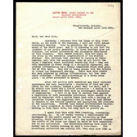 Letter to General Secretaries from James Buller