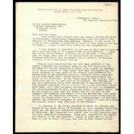 Letter to Missionary Secretaries from Rev. C. Creed