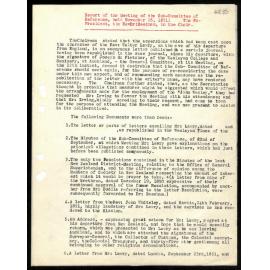Report of Meeting, Sub-Committee of Reference, to Secretaries from Rev. Dr. Beecham, Chairman