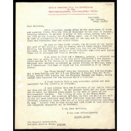 Letter to Secretaries from Rev. W. Lawry