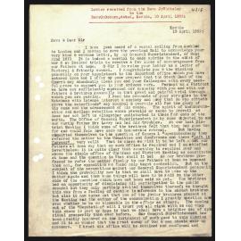 Letter to Rev. G. Osborne from Rev. J. Whitleley