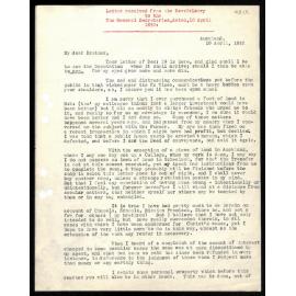 Letter to General Secretaries from Rev. W. Lawry