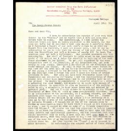 Letter to Rev. G. Osborne from Rev. J. Fletcher