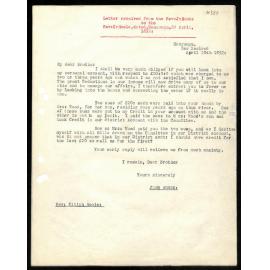 Letter to Rev. E. Hoole from Rev. J. Hobbs
