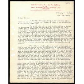 Letter to Rev. J. Beecham from Rev. J. Hobbs