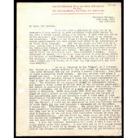 Letter to Mr. Arthur from Rev. J. Fletcher