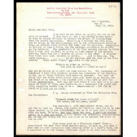 Letter to Secretaries from Rev. W. Woon