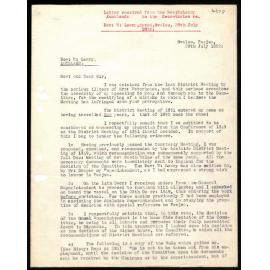 Letter to Secretaries from Rev. W. Lawry