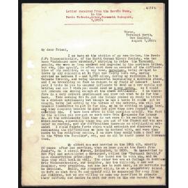 Letter to Rev. E. Hoole from Rev. W. Woon