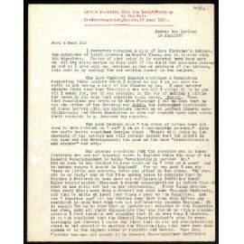 Letter to Dr. Beecham from Rev. J. Whiteley