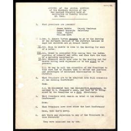 Minutes of Annual Meeting, Southern Section of New Zealand District, to Secretaries