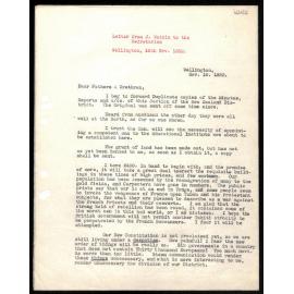 Letter and reports to Secretaries from J. Watkin